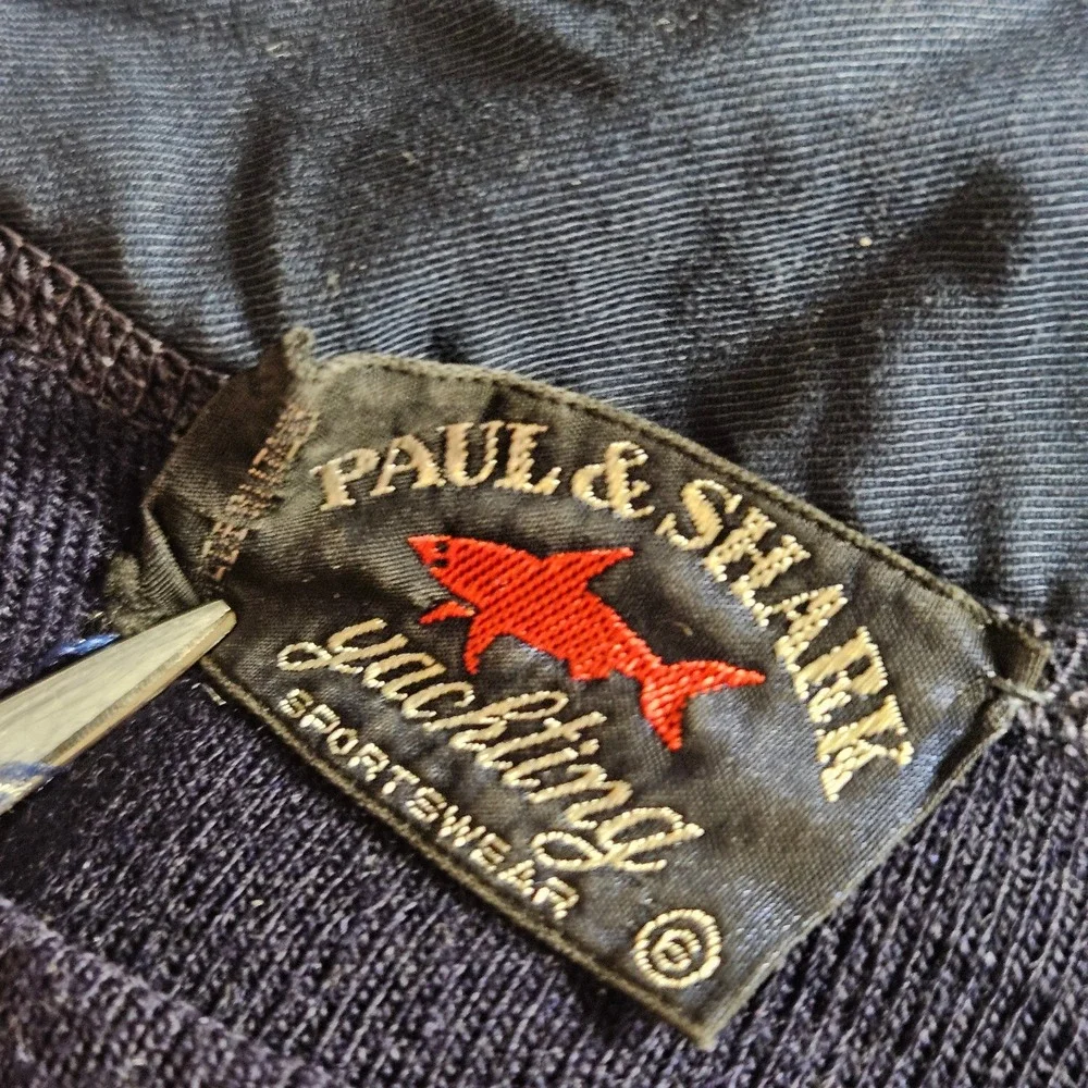 Paul &‎ Shark Wool Blend Yachting Sweater Nylon Patches Mens 6 Old Money Prep